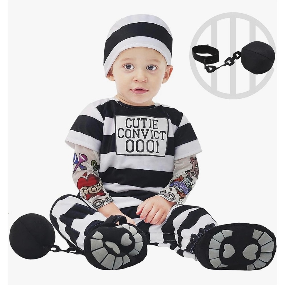 NEW‎ Spooktacular Creations Toddler 18-24 Mnths Halloween Prisoner Costume